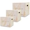 imageProsourceFit 3in1 Wood Plyometric Jump Box For Cross Conditioning Agility Vertical Jump Training ampamp Plyo Workouts Beige 30L x 24W x 20HBeige 16 x 14 x 12