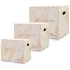 imageProsourceFit 3in1 Wood Plyometric Jump Box For Cross Conditioning Agility Vertical Jump Training ampamp Plyo Workouts Beige 30L x 24W x 20HBeige 30 x 24 x 20