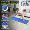 imageProsourceFit Extra Thick Yoga and Pilates Mat  13mm 71inch Long High Density Exercise Mat with Comfort Foam and Carrying StrapBlue