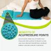 imageProsourceFit Ki Acupressure Mat and Pillow Set with 100 Natural Linen for BackNeck Pain Relief and Muscle RelaxationBahama Blue