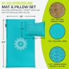 imageProsourceFit Ki Acupressure Mat and Pillow Set with 100 Natural Linen for BackNeck Pain Relief and Muscle RelaxationBahama Blue