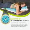 imageProsourceFit Ki Acupressure Mat and Pillow Set with 100 Natural Linen for BackNeck Pain Relief and Muscle RelaxationNatural Aqua