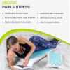 imageProsourceFit Ki Acupressure Mat and Pillow Set with 100 Natural Linen for BackNeck Pain Relief and Muscle RelaxationNatural Aqua