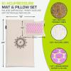 imageProsourceFit Ki Acupressure Mat and Pillow Set with 100 Natural Linen for BackNeck Pain Relief and Muscle RelaxationNatural Purpule