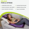 imageProsourceFit Ki Acupressure Mat and Pillow Set with 100 Natural Linen for BackNeck Pain Relief and Muscle RelaxationRoyal Lilac