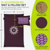 imageProsourceFit Ki Acupressure Mat and Pillow Set with 100 Natural Linen for BackNeck Pain Relief and Muscle RelaxationRoyal Lilac