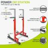 imageProsourceFit Power Dip Station Adjustable Height Upper Body Equipment for Home GymRed