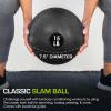 imageProsourceFit Slam Medicine Balls 5 10 15 20 25 30 50lbs Smooth and Tread Textured Grip Dead Weight Balls for Strength and Conditioning Exercises Cardio and Core WorkoutsClassic  Black