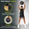 imageProsourceFit Slam Medicine Balls 5 10 15 20 25 30 50lbs Smooth and Tread Textured Grip Dead Weight Balls for Strength and Conditioning Exercises Cardio and Core WorkoutsTread  Black