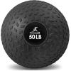 imageProsourceFit Slam Medicine Balls 5 10 15 20 25 30 50lbs Smooth and Tread Textured Grip Dead Weight Balls for Strength and Conditioning Exercises Cardio and Core WorkoutsTread  Black