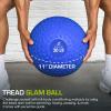 imageProsourceFit Slam Medicine Balls 5 10 15 20 25 30 50lbs Smooth and Tread Textured Grip Dead Weight Balls for Strength and Conditioning Exercises Cardio and Core WorkoutsBlue