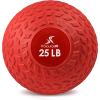 imageProsourceFit Slam Medicine Balls 5 10 15 20 25 30 50lbs Smooth and Tread Textured Grip Dead Weight Balls for Strength and Conditioning Exercises Cardio and Core WorkoutsRed