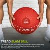 imageProsourceFit Slam Medicine Balls 5 10 15 20 25 30 50lbs Smooth and Tread Textured Grip Dead Weight Balls for Strength and Conditioning Exercises Cardio and Core WorkoutsRed