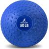 imageProsourceFit Slam Medicine Balls 5 10 15 20 25 30 50lbs Smooth and Tread Textured Grip Dead Weight Balls for Strength and Conditioning Exercises Cardio and Core WorkoutsBlue