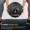 imageProsourceFit Slam Medicine Balls 5 10 15 20 25 30 50lbs Smooth and Tread Textured Grip Dead Weight Balls for Strength and Conditioning Exercises Cardio and Core WorkoutsClassic  Black