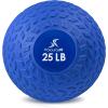 imageProsourceFit Slam Medicine Balls 5 10 15 20 25 30 50lbs Smooth and Tread Textured Grip Dead Weight Balls for Strength and Conditioning Exercises Cardio and Core WorkoutsBlue