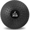imageProsourceFit Slam Medicine Balls 5 10 15 20 25 30 50lbs Smooth and Tread Textured Grip Dead Weight Balls for Strength and Conditioning Exercises Cardio and Core WorkoutsTread  Black
