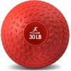 imageProsourceFit Slam Medicine Balls 5 10 15 20 25 30 50lbs Smooth and Tread Textured Grip Dead Weight Balls for Strength and Conditioning Exercises Cardio and Core WorkoutsRed
