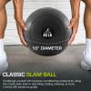 imageProsourceFit Slam Medicine Balls 5 10 15 20 25 30 50lbs Smooth and Tread Textured Grip Dead Weight Balls for Strength and Conditioning Exercises Cardio and Core WorkoutsClassic  Black