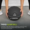 imageProsourceFit Slam Medicine Balls 5 10 15 20 25 30 50lbs Smooth and Tread Textured Grip Dead Weight Balls for Strength and Conditioning Exercises Cardio and Core WorkoutsTread  Black