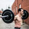 imageProsourceFit Solid Rubber Bumper Plates Sold Individually with Steel Insert 25lb Power Lifting Strength Training10lb