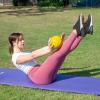 imageProsourceFit Weighted Toning Exercise Balls for Pilates Yoga Strength Training and Physical Therapy 2 lb to 8 lb Color CodedYellow 5lb
