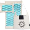 imageProsourceFit Ki Acupressure Mat and Pillow Set with 100 Natural Linen for BackNeck Pain Relief and Muscle RelaxationNatural Aqua