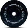 imageProsourceFit Solid Rubber Bumper Plates Sold Individually with Steel Insert 25lb Power Lifting Strength Training15lb