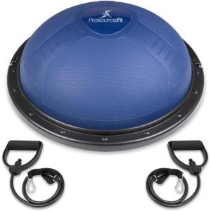 imageProsourceFit Balance Trainer Stability Exercise Half Ball with Resistance Bands and Pump for Yoga Aerobics Home Gym WorkoutBlue