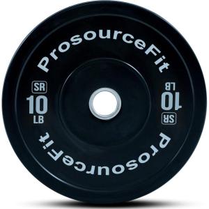 imageProsourceFit Solid Rubber Bumper Plates Sold Individually with Steel Insert 25lb Power Lifting Strength Training10lb