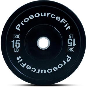 imageProsourceFit Solid Rubber Bumper Plates Sold Individually with Steel Insert 25lb Power Lifting Strength Training15lb