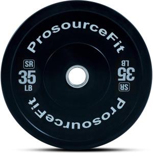 imageProsourceFit Solid Rubber Bumper Plates Sold Individually with Steel Insert 25lb Power Lifting Strength Training35lb
