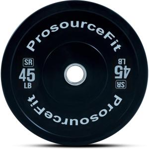 imageProsourceFit Solid Rubber Bumper Plates Sold Individually with Steel Insert 25lb Power Lifting Strength Training45lb