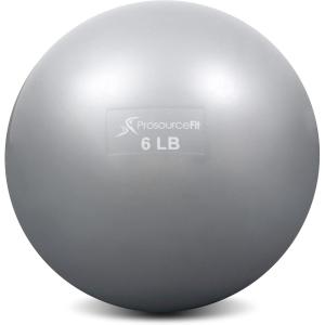 imageProsourceFit Weighted Toning Exercise Balls for Pilates Yoga Strength Training and Physical Therapy 2 lb to 8 lb Color CodedSilver 6lb