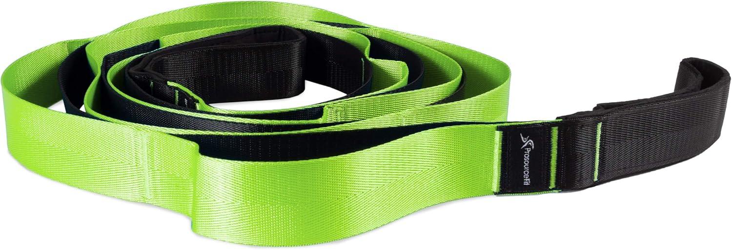 imageProsourceFIt MultiLoop Stretching Strap 8 Ft for Yoga Pilates Physical Therapy Sports Dance ampamp Gymnastics to Improve Posture Increase Flexibility and Mobility 3 dualtoned colors availableGreen