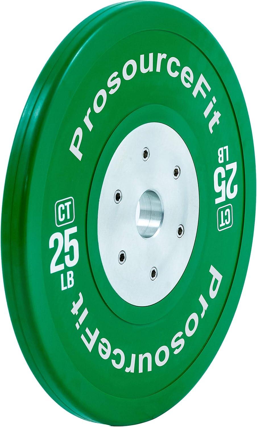 imageProsourceFit Competition Color Training Bumper Plates Rubber with Steel Insert 45lb Calibrated for Cross Conditioning Power Lifting Weight TrainingGreen 25lb