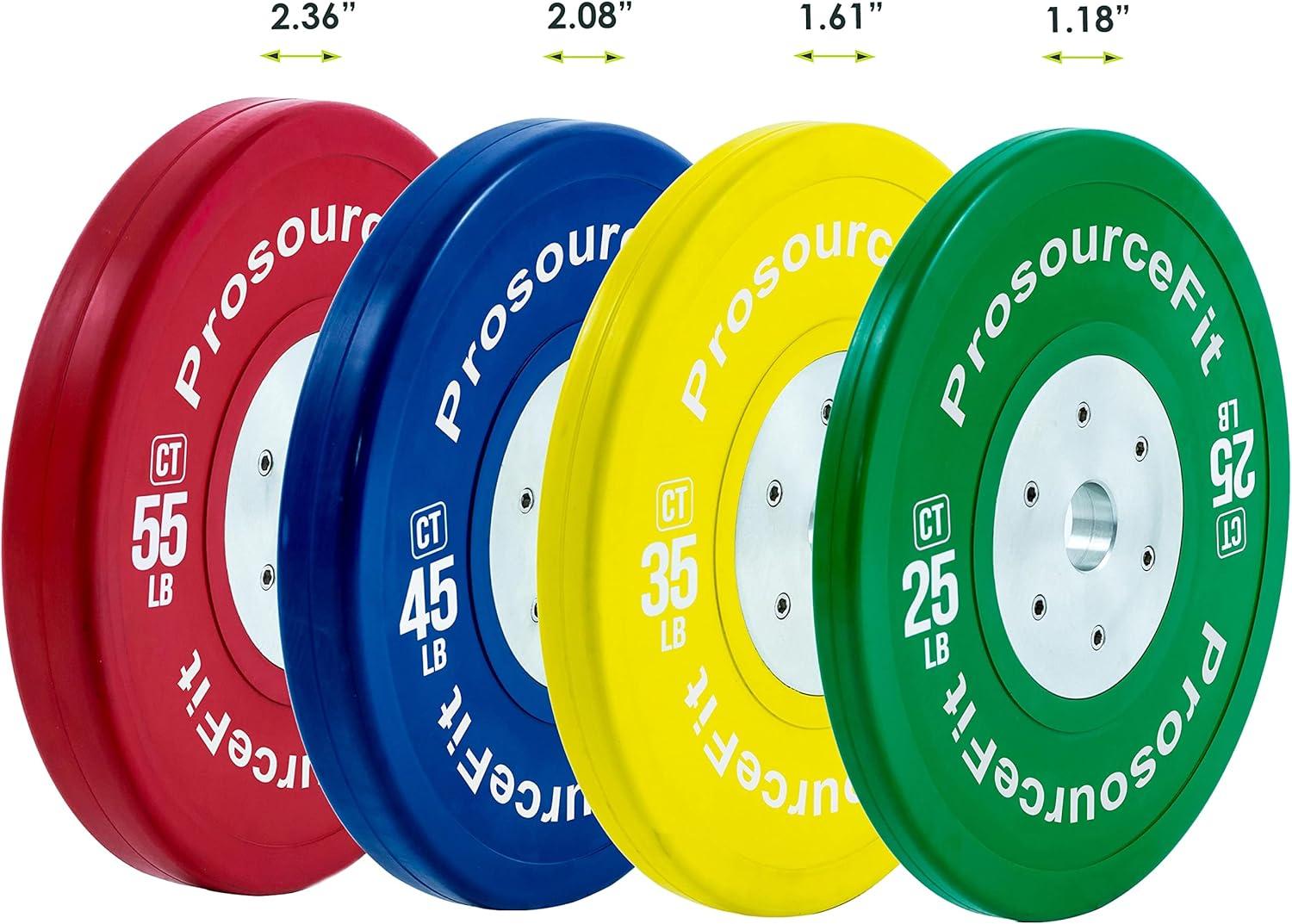 imageProsourceFit Competition Color Training Bumper Plates Rubber with Steel Insert 45lb Calibrated for Cross Conditioning Power Lifting Weight TrainingGreen 25lb
