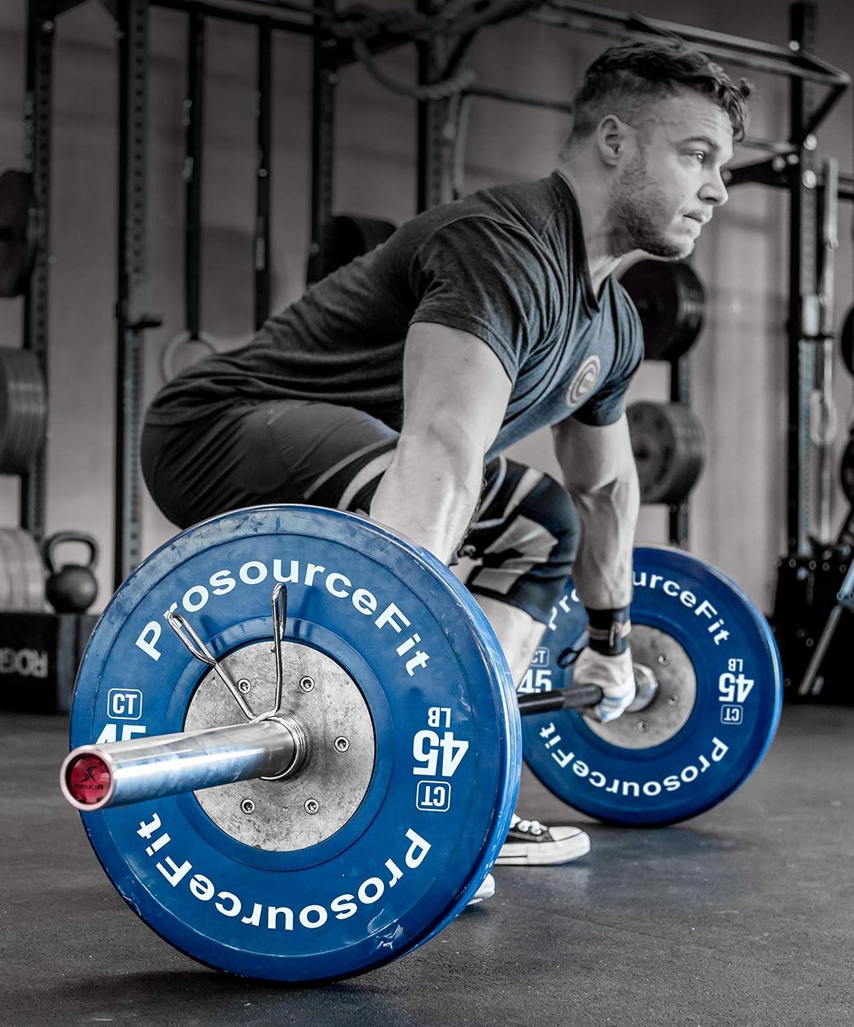 imageProsourceFit Competition Color Training Bumper Plates Rubber with Steel Insert 45lb Calibrated for Cross Conditioning Power Lifting Weight TrainingRed
