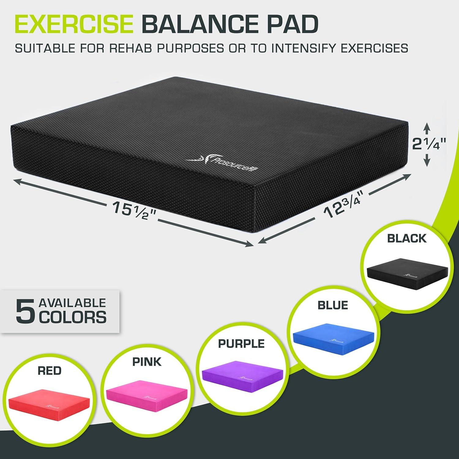 imageProsourceFit Exercise Balance Pad  NonSlip Cushioned Foam Mat ampamp Knee Pad for Fitness and Stability Training Yoga Physical TherapyBlack  L  155 x 1275