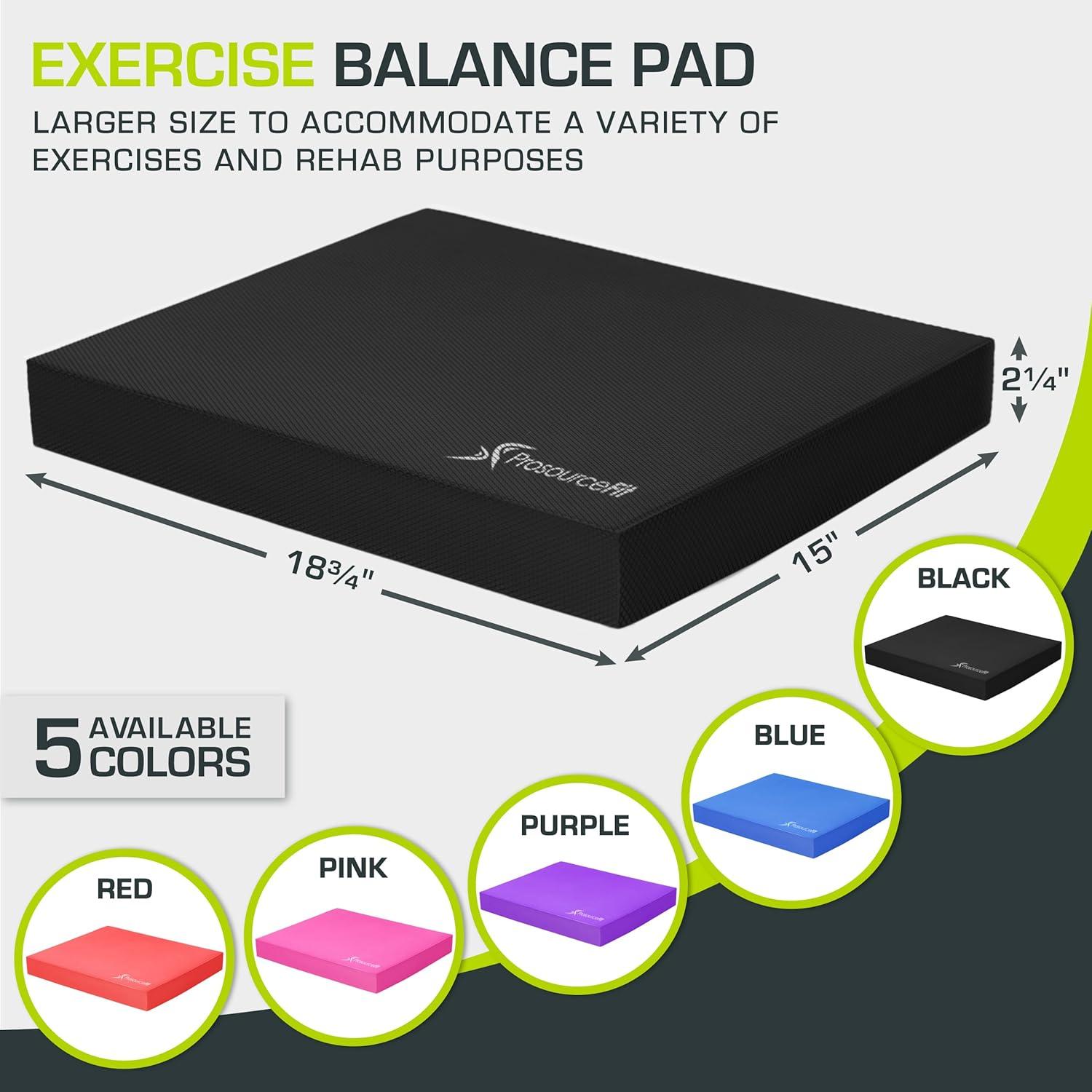imageProsourceFit Exercise Balance Pad  NonSlip Cushioned Foam Mat ampamp Knee Pad for Fitness and Stability Training Yoga Physical TherapyBlack  XL  1875 x 15