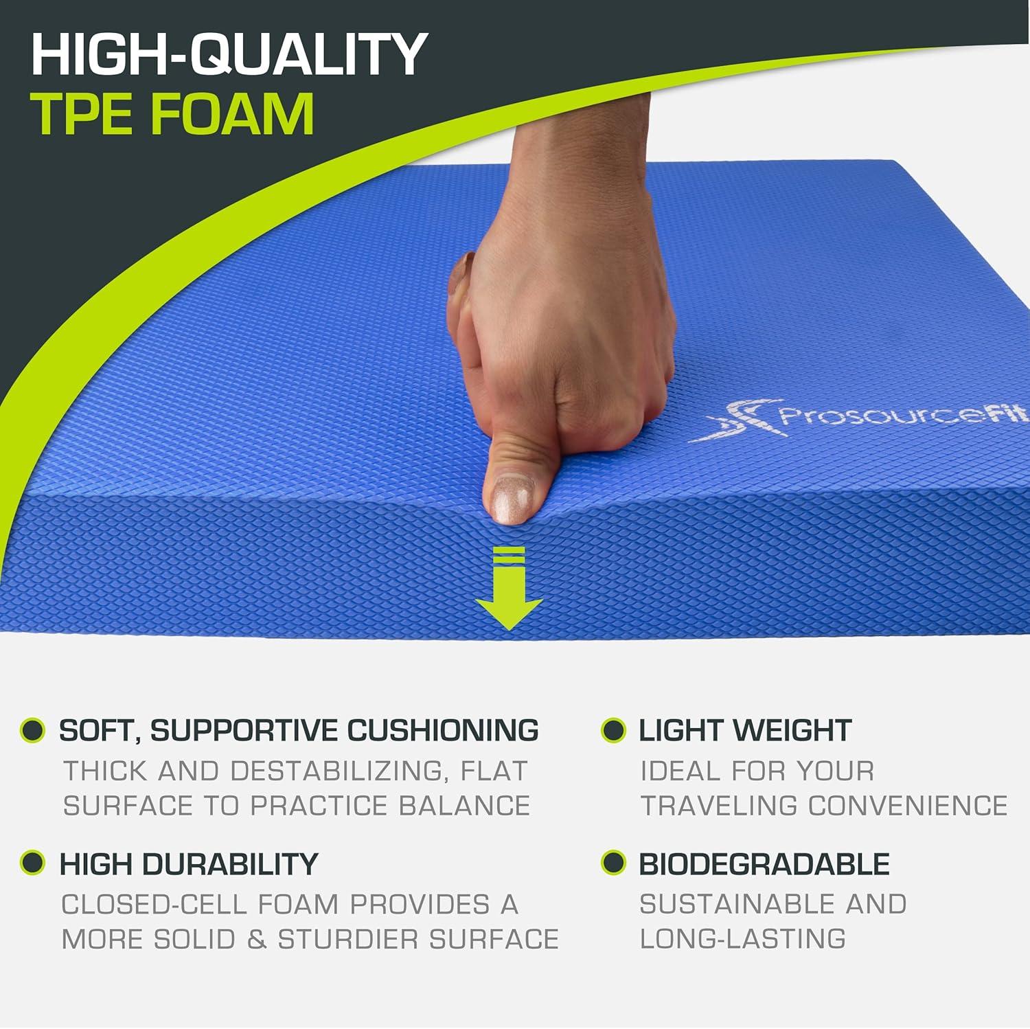 imageProsourceFit Exercise Balance Pad  NonSlip Cushioned Foam Mat ampamp Knee Pad for Fitness and Stability Training Yoga Physical TherapyBlue  L  155 x 1275
