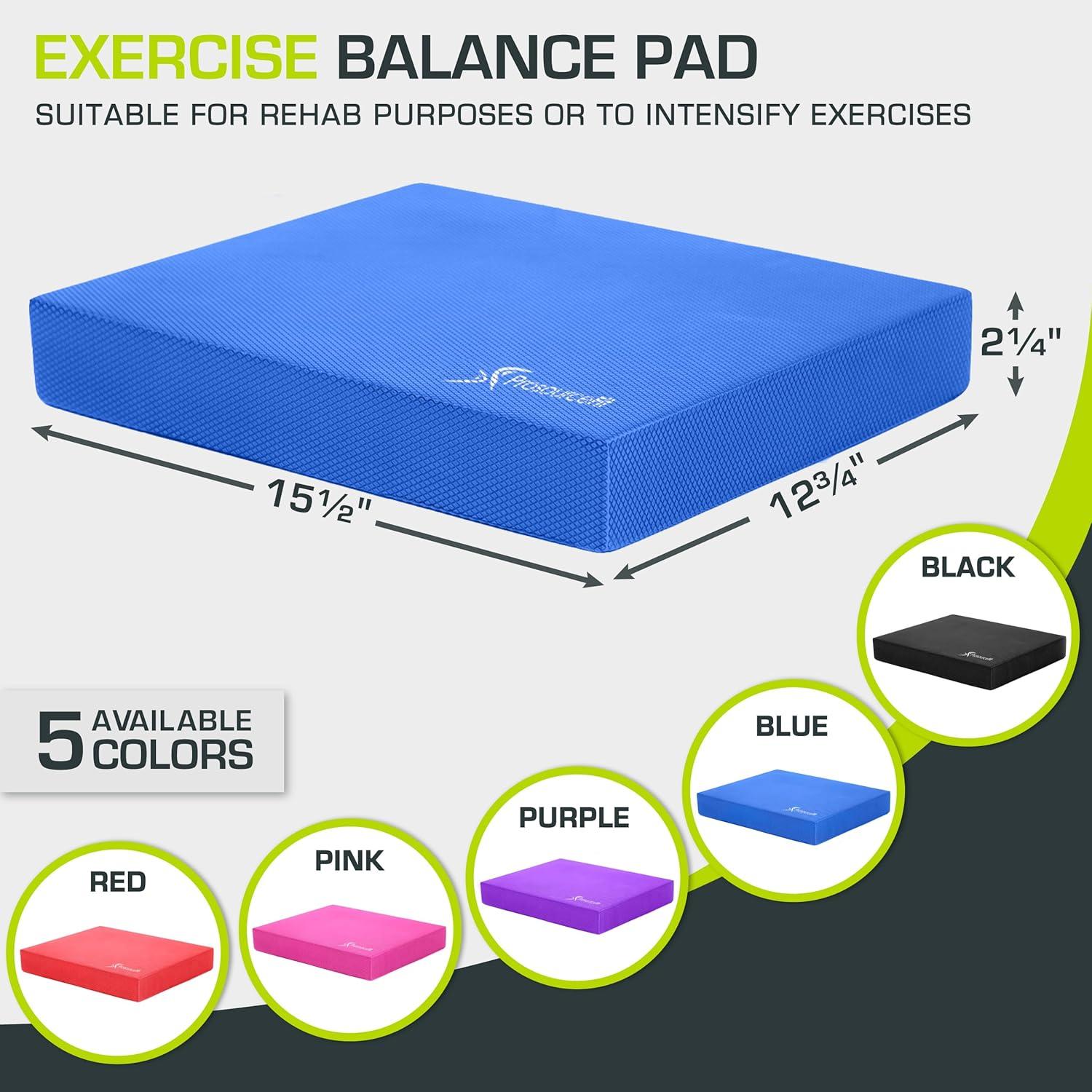 imageProsourceFit Exercise Balance Pad  NonSlip Cushioned Foam Mat ampamp Knee Pad for Fitness and Stability Training Yoga Physical TherapyBlue  L  155 x 1275