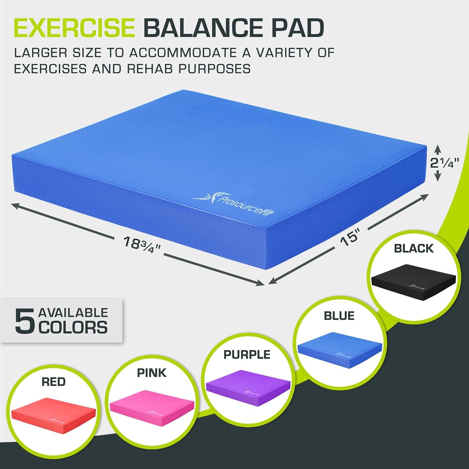 imageProsourceFit Exercise Balance Pad  NonSlip Cushioned Foam Mat ampamp Knee Pad for Fitness and Stability Training Yoga Physical TherapyBlue  XL  1875 x 15