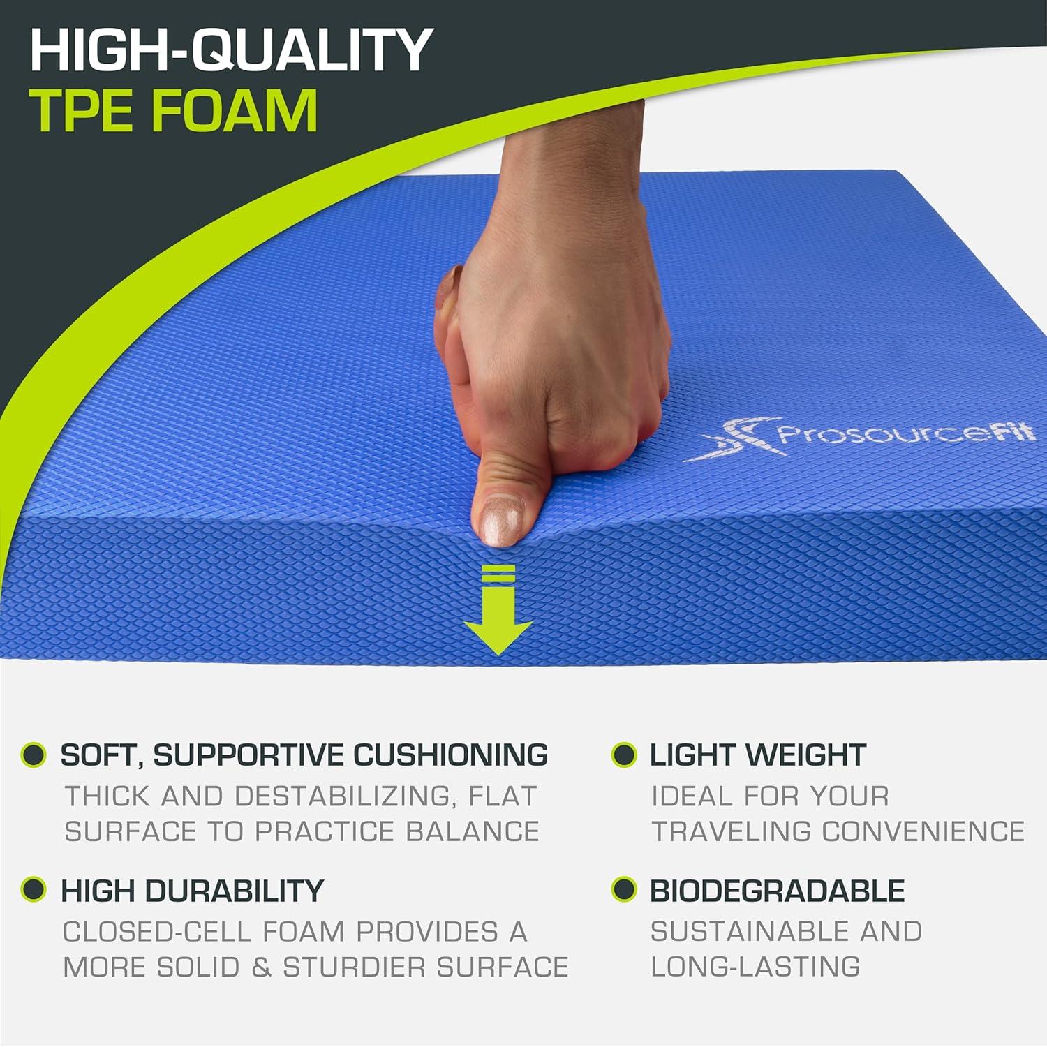 imageProsourceFit Exercise Balance Pad  NonSlip Cushioned Foam Mat ampamp Knee Pad for Fitness and Stability Training Yoga Physical TherapyBlue  XL  1875 x 15