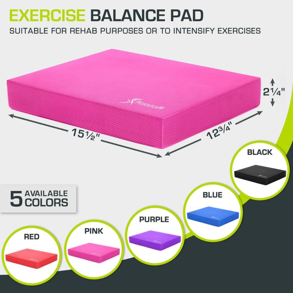 imageProsourceFit Exercise Balance Pad  NonSlip Cushioned Foam Mat ampamp Knee Pad for Fitness and Stability Training Yoga Physical TherapyPink  L  155 x 1275