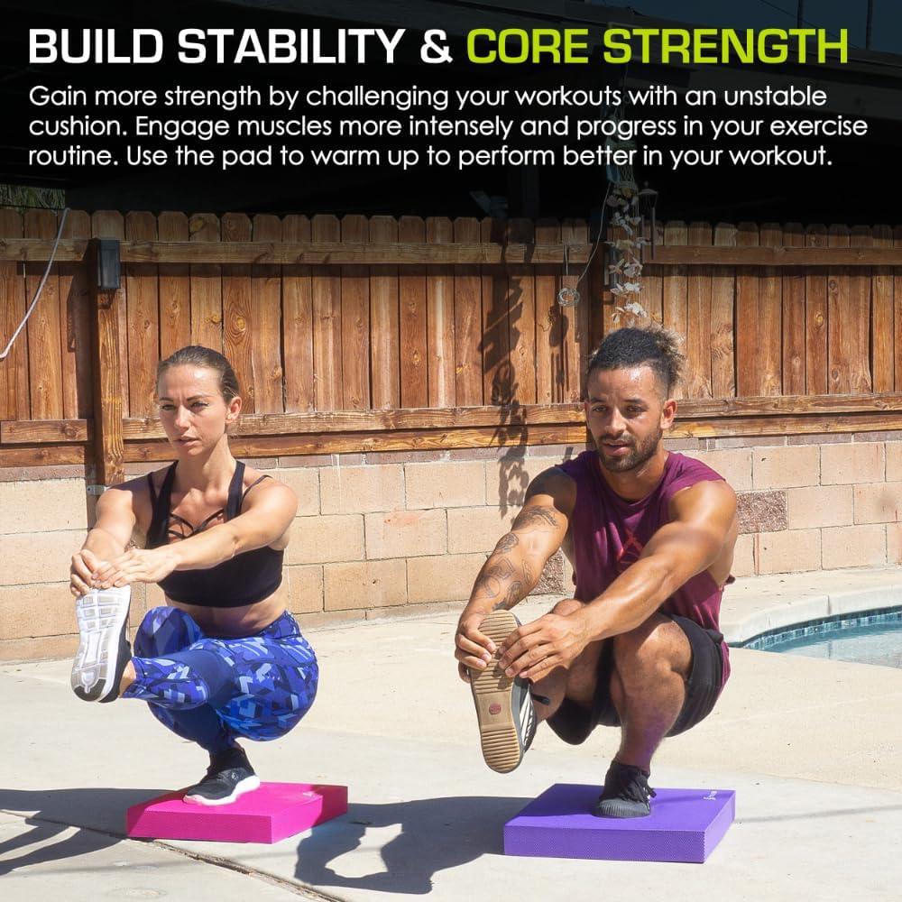 imageProsourceFit Exercise Balance Pad  NonSlip Cushioned Foam Mat ampamp Knee Pad for Fitness and Stability Training Yoga Physical TherapyPink  L  155 x 1275
