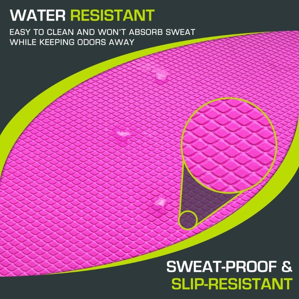 imageProsourceFit Exercise Balance Pad  NonSlip Cushioned Foam Mat ampamp Knee Pad for Fitness and Stability Training Yoga Physical TherapyPink  L  155 x 1275