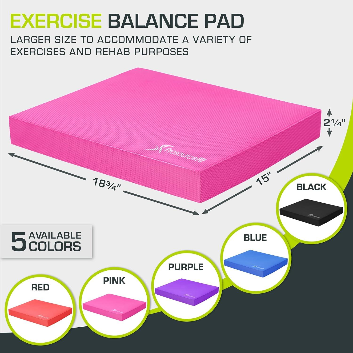imageProsourceFit Exercise Balance Pad  NonSlip Cushioned Foam Mat ampamp Knee Pad for Fitness and Stability Training Yoga Physical TherapyPink  XL  1875 x 15