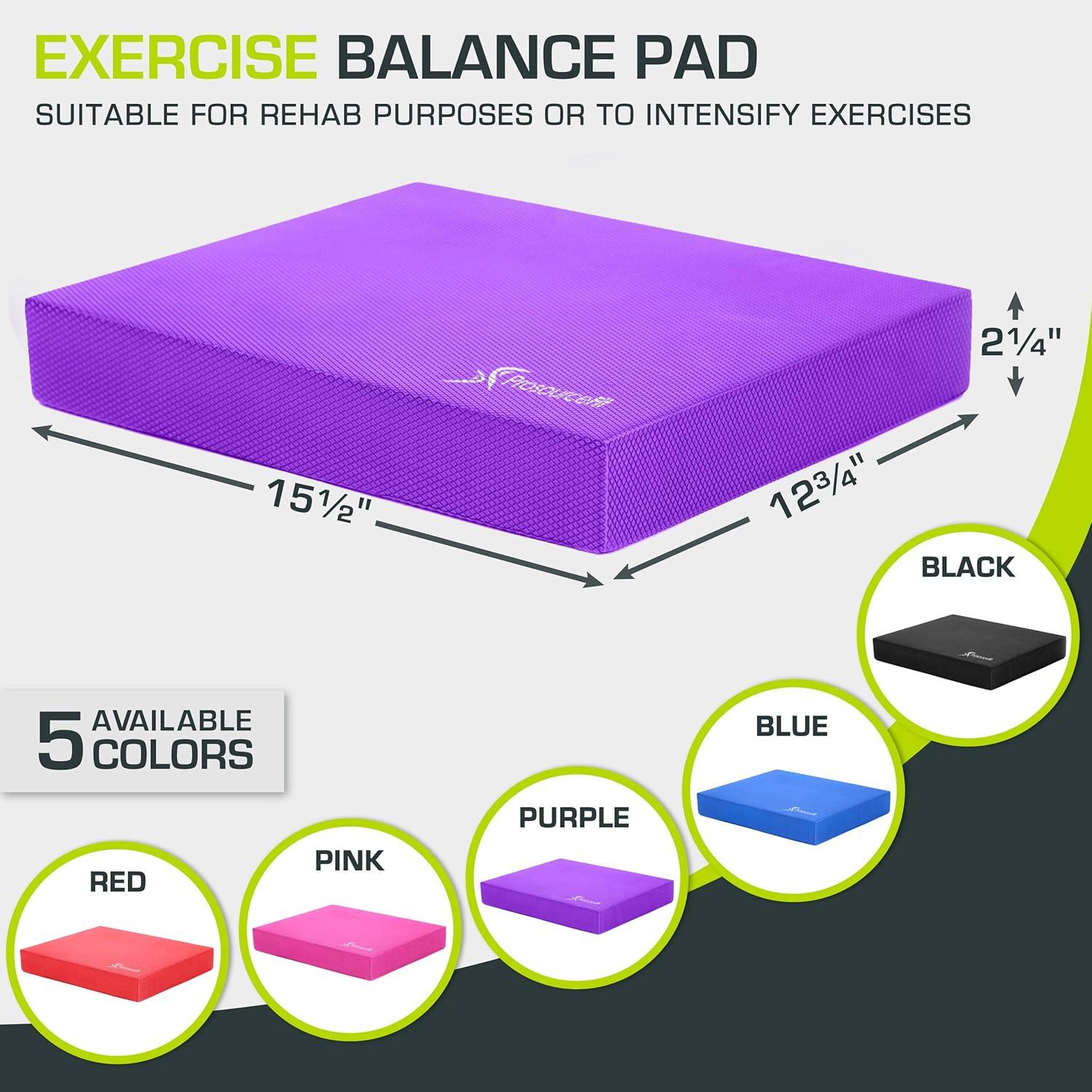 imageProsourceFit Exercise Balance Pad  NonSlip Cushioned Foam Mat ampamp Knee Pad for Fitness and Stability Training Yoga Physical TherapyPurple  L  155 x 1275