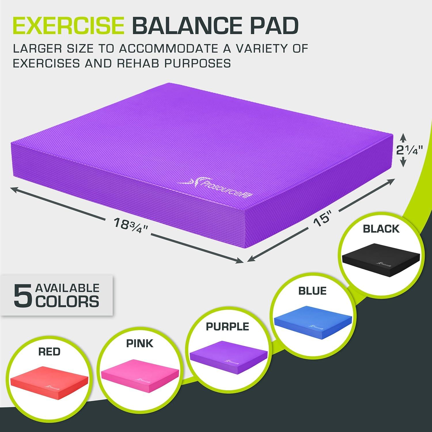 imageProsourceFit Exercise Balance Pad  NonSlip Cushioned Foam Mat ampamp Knee Pad for Fitness and Stability Training Yoga Physical TherapyPurple  XL  1875 x 15